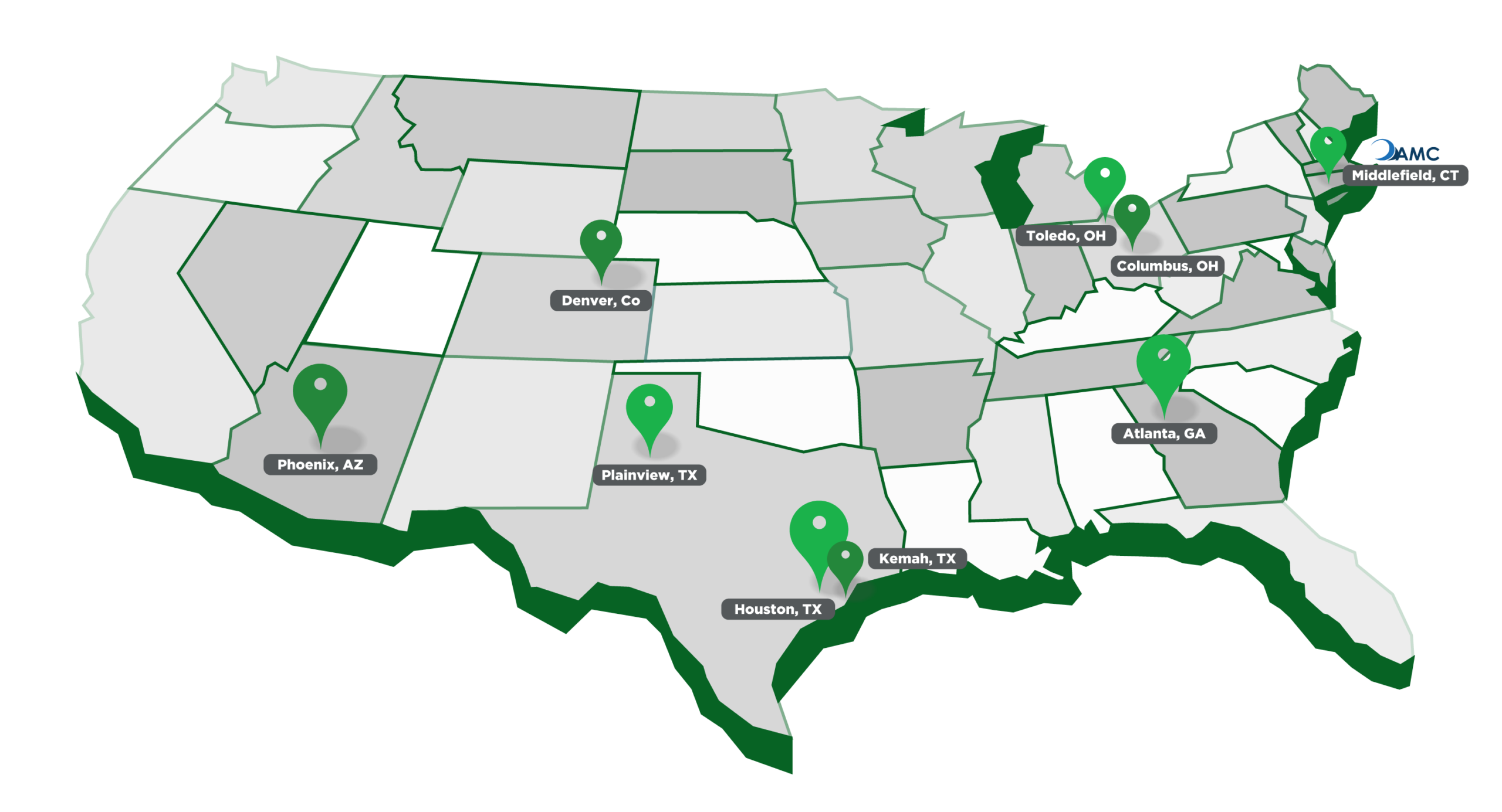 OBR Office Location Map with pins for each office across the USA