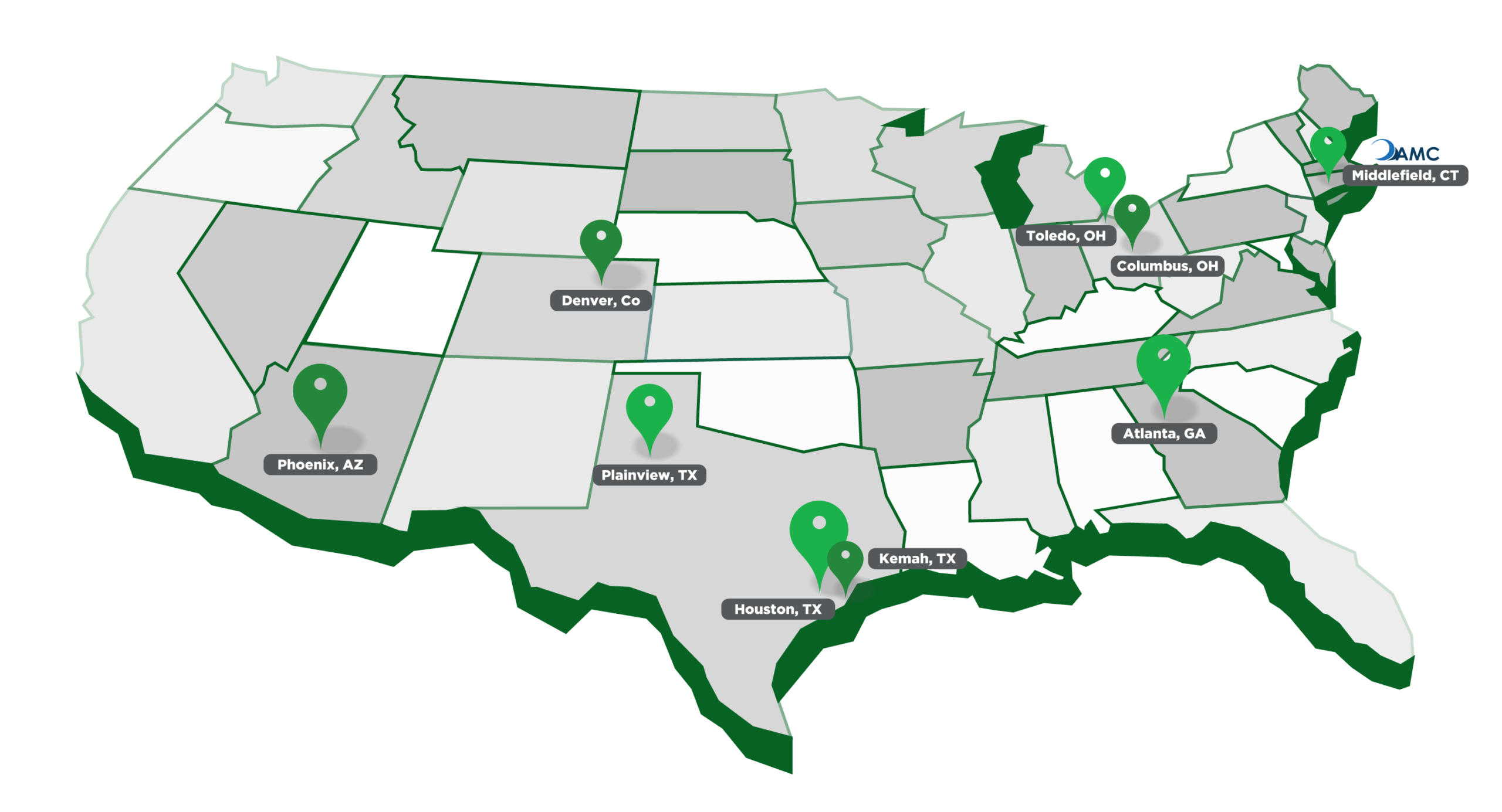 OBR Office Location Map with pins for each office across the USA